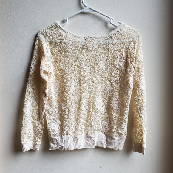 Kirra Cream Lace Floral Jersey Size Small - Picture 15 of 15